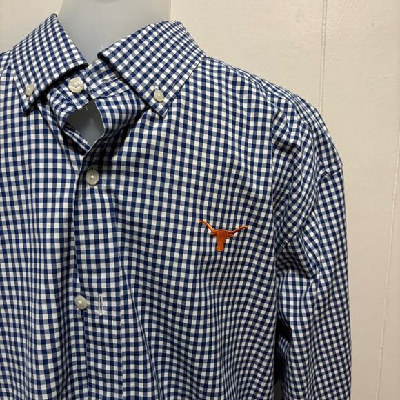 Vineyard Vines Navy and White Gingham UT Men's Shirt - Picture 2 of 5